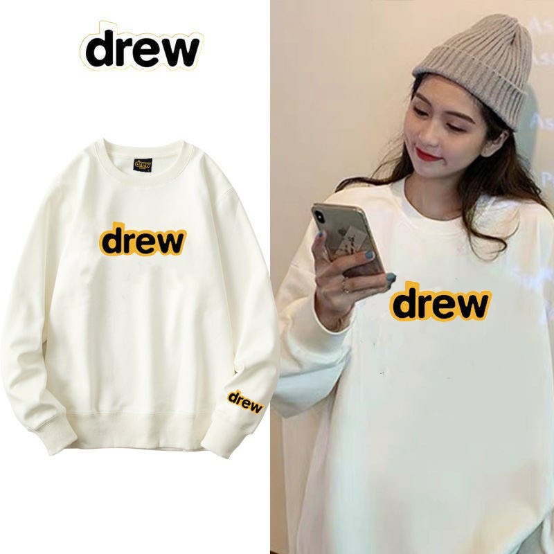 Sweater In Chữ DREW Chất Nỉ dày Cotton 100% Form Rộng Nam Nữ