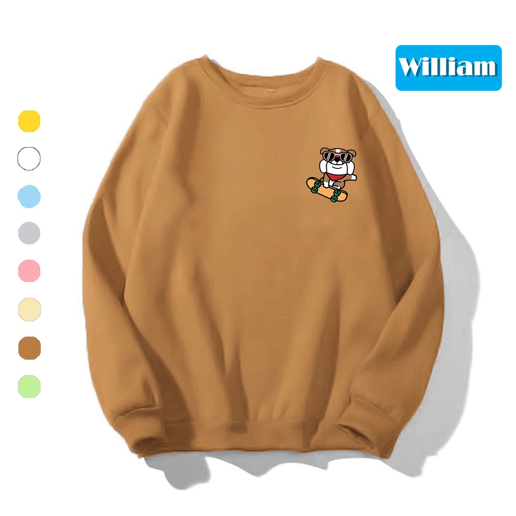 Áo sweater nam nữ in hình Cún cực xịn chất nỉ dày dặn, hợp làm áo cặp William - DS191