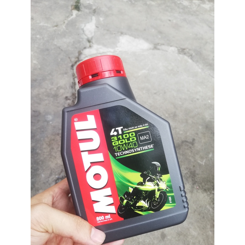 Nhớt MOTUL 3100 Gold 800ml, Dầu nhớt bán tổng hợp JASO MA2 SM ( nhớt xe số, tay côn)