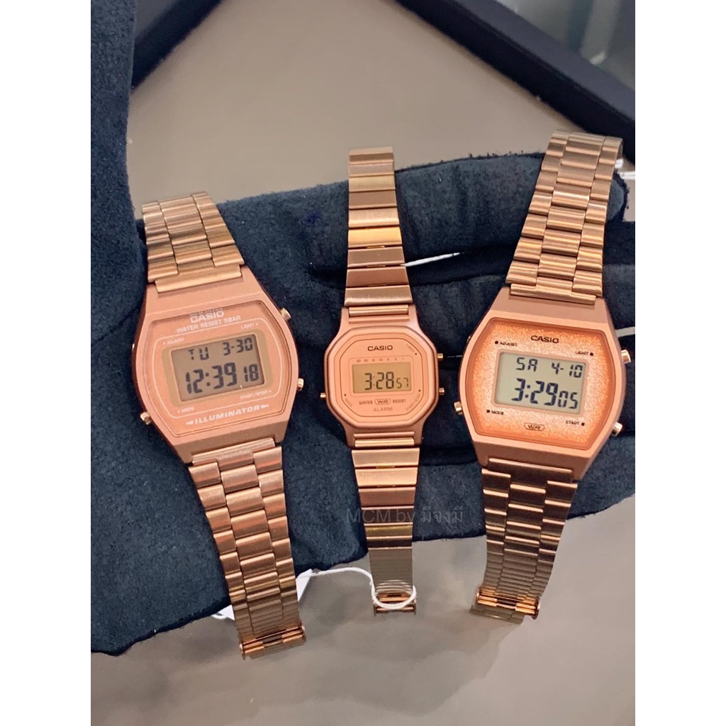 Đồng hồ casio rosegold nữ dây kim loại chính hãng Casio LA-11WR-5ADF