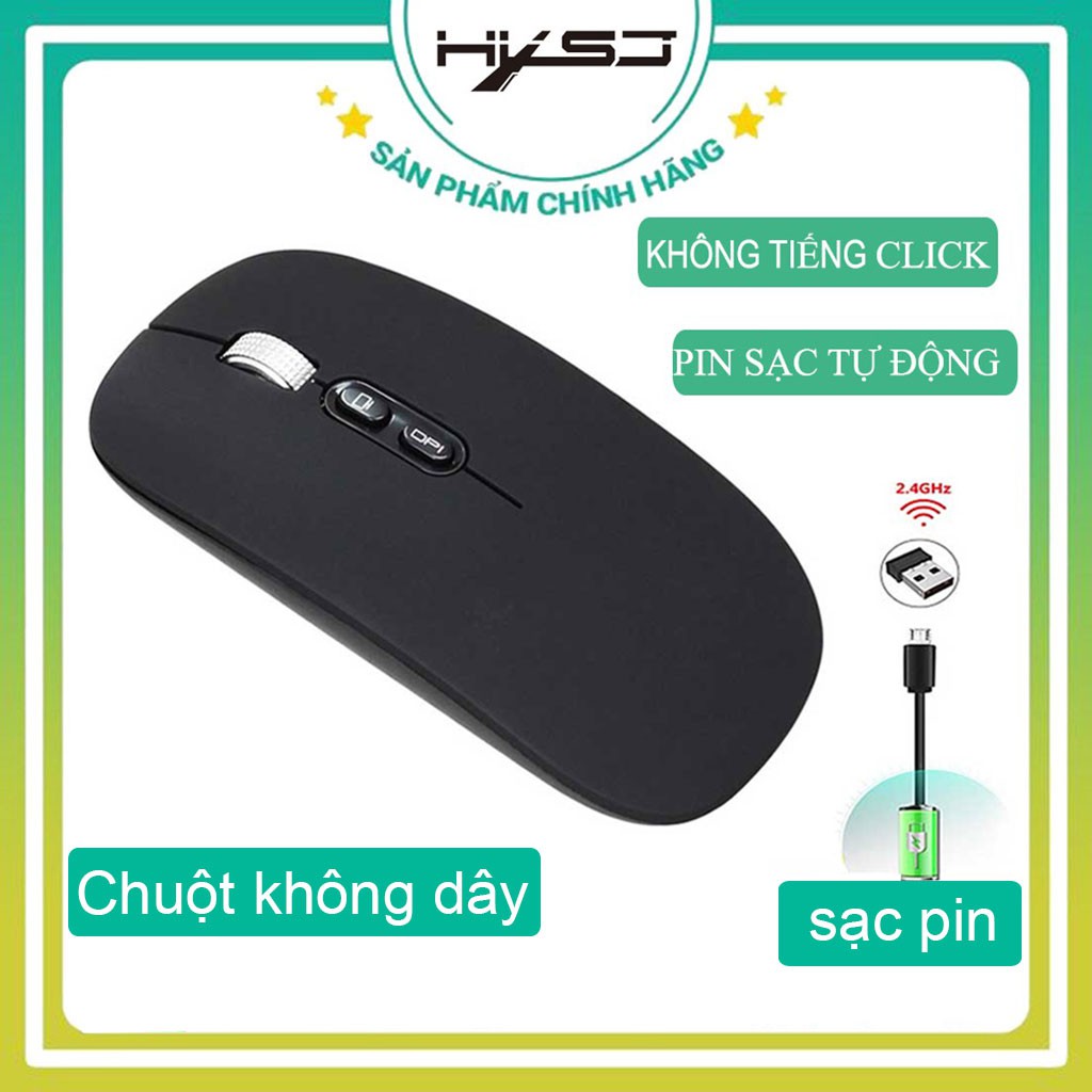 Chuột không dây ❤ FREESHIP ❤ Chuột máy tính HXSJ M103 USB 2.4GHz HXSJ tự sạc không tiếng ồn cho laptop macbook ipad tivi