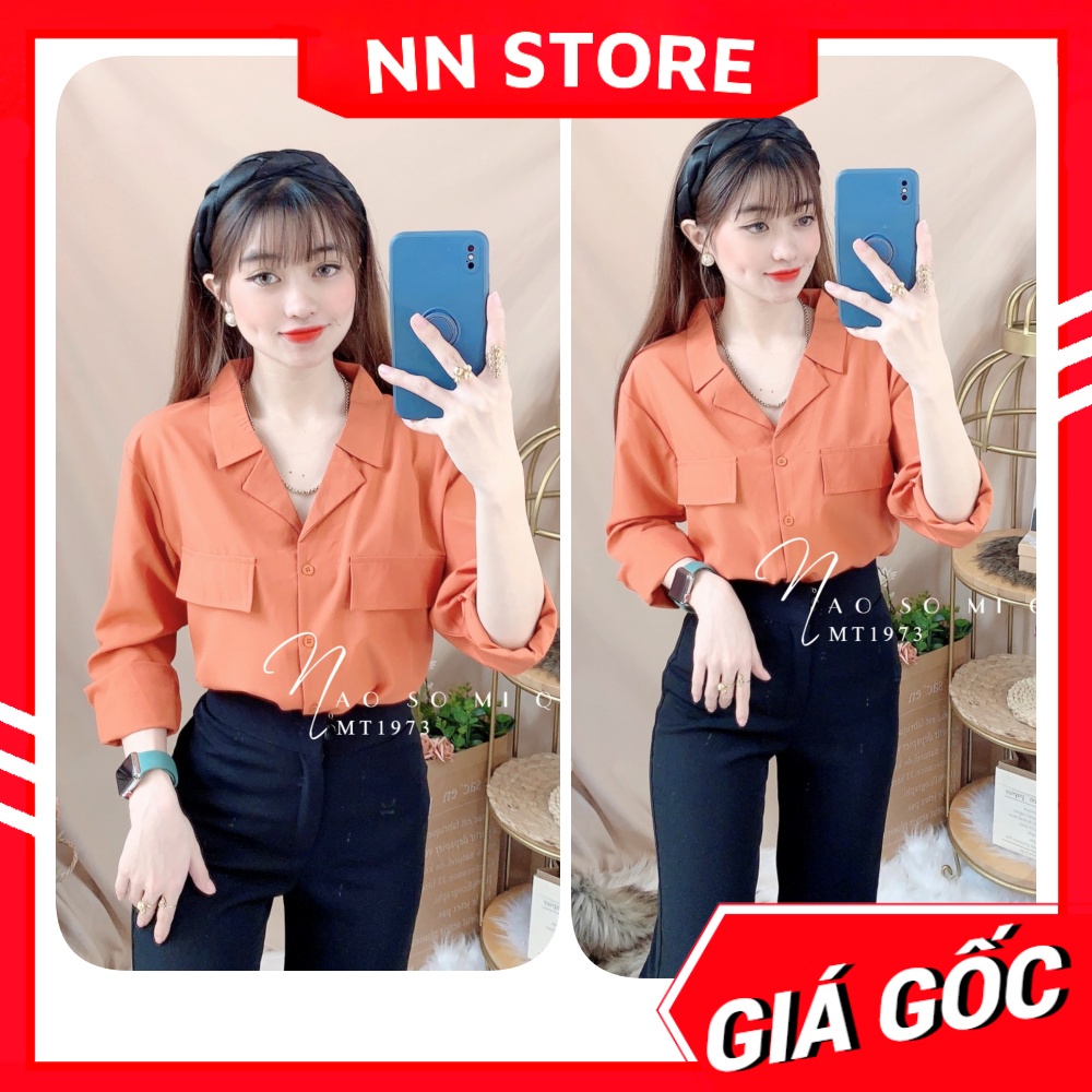 Áo sơ mi công sở nữ chất vải mềm mịn mát lai bầu dễ thương MT1973