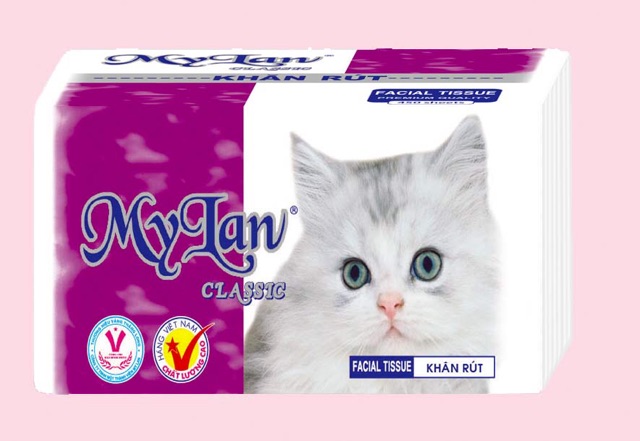 [COMBO] 8 Bịch khăn rút MyLan con mèo 450 tờ/bịch