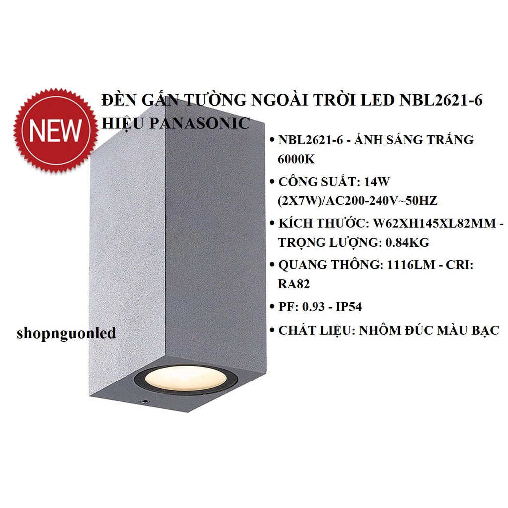 Đèn gắn tường ngoài trời LED Hiệu Panasonic (NÊN MUA) NBL2621/ NBL2621-6/ NBL2622, dùng cho sân vườn, chân cầu thang...