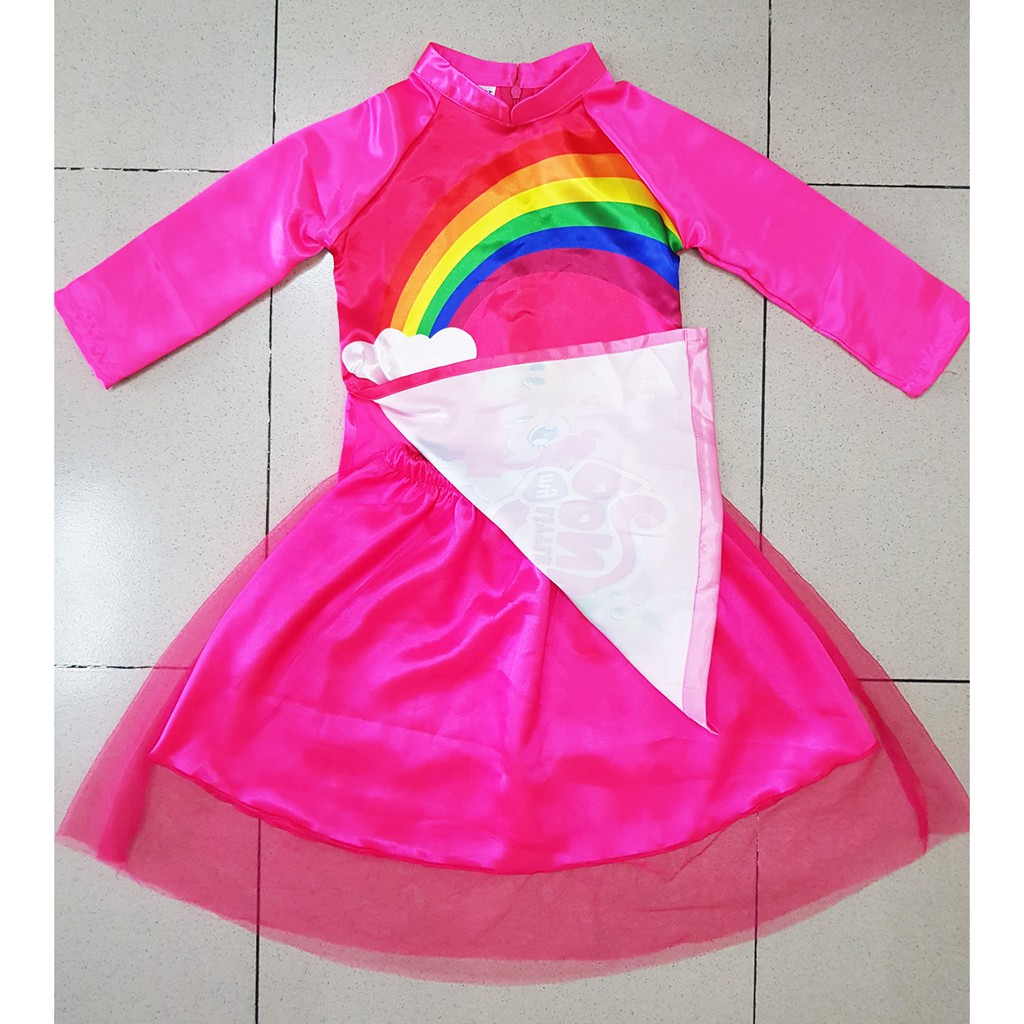 Áo dài phi lụa kèm váy in ngựa pony bé gái