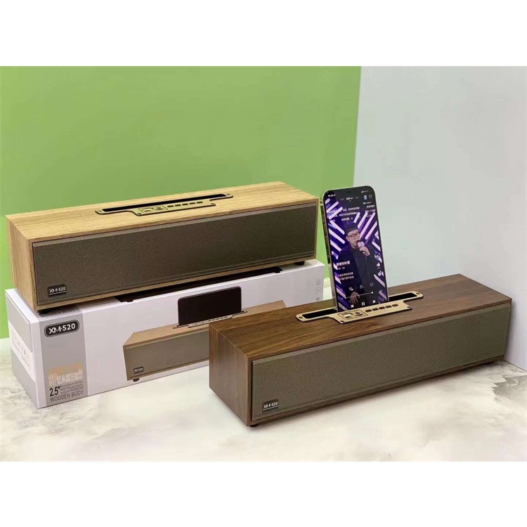 Loa bluetooth XM 520 Siêu Bass Loa Bluetooth Để Bàn Vỏ Gỗ 20W Thiết Kế Sang Trọng Âm Thanh Trầm Ấm Bảo Hành 12 Tháng