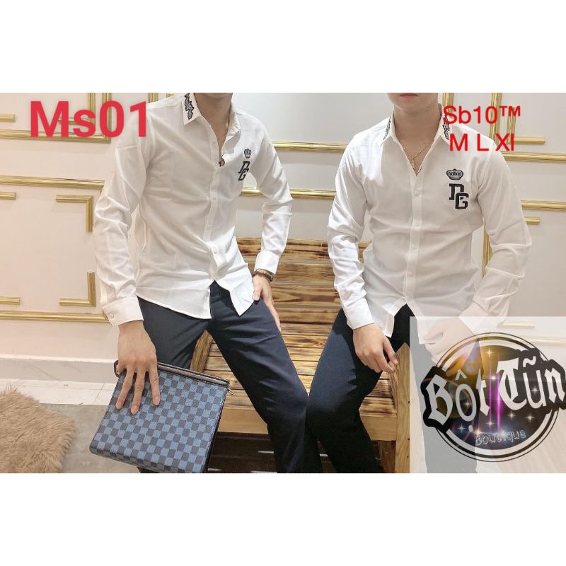 Sơmi tay dài nam in nhiệt mới