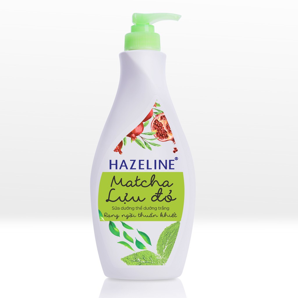 Sữa dưỡng thể Hazeline dưỡng trắng da Matcha-Lựu đỏ 370 ml (MSP 67183438) Hàng Mới Về Chính Hãng