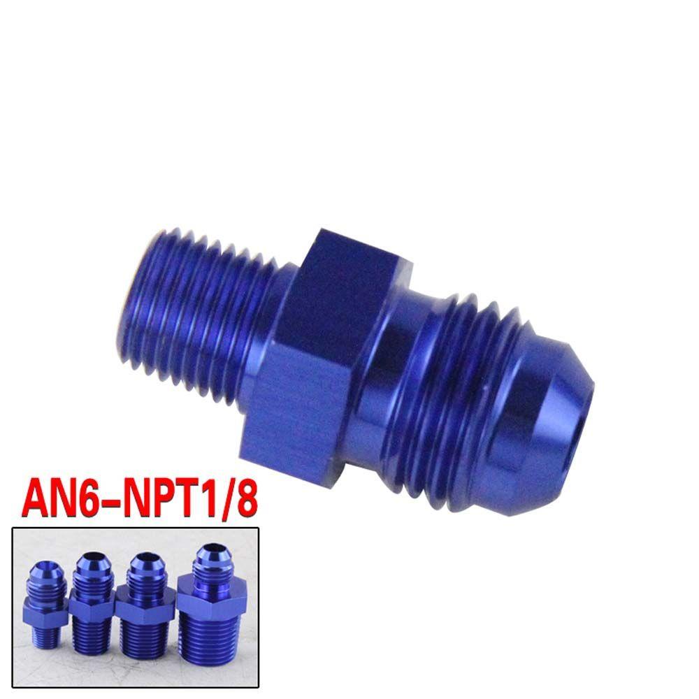 Ống Nối Thẳng AN6 AN8 AN4 1 / 8 NPT Bằng Nhôm Màu Xanh Dương Có Thể Tái Sử Dụng