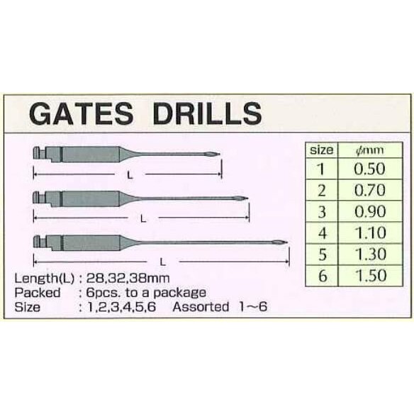 Mũi Gate Drills và Peeso Reamers Mani (Vĩ 6 cây)