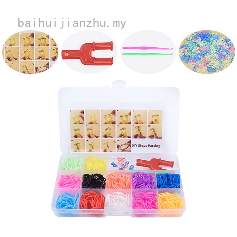 Bộ 600 Dây Thun Cao Su + Kim + Vòng Tay Tự Làm