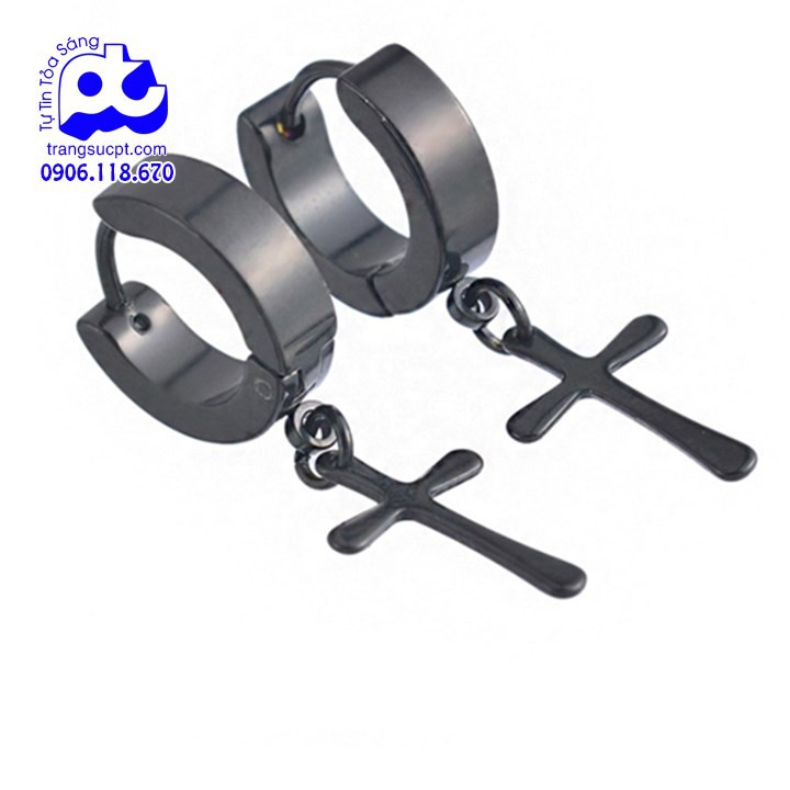 Bông tai inox nam giá rẻ CÓ bảo hành không đen - SR_4_BT151 ( 1CẶP)