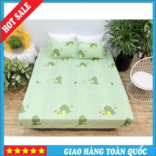 Bộ Drap Chăn Ga Gối Khủng Long Xanh Cho Bé Màu Siêu Yêu 🔸 NT SHOP( chat chọn size)