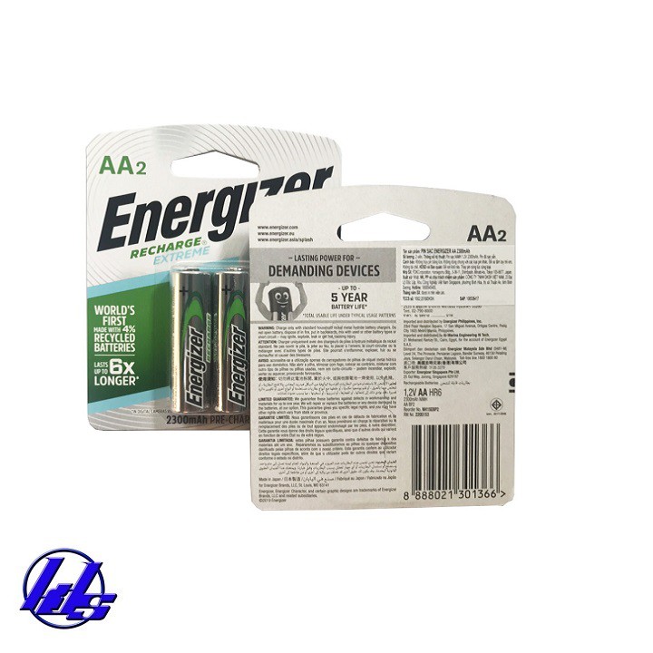 Pin sạc AA Energizer Extreme 2300mAh - Vỉ 2 viên