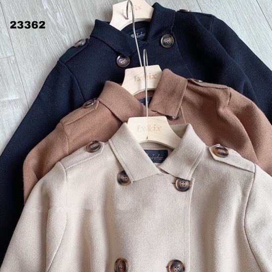 23362	KH23362-KHoác len 2 hàng cúc đai tay 2 túi + đai 9910 XD | BigBuy360 - bigbuy360.vn