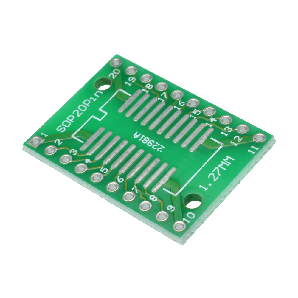 Set 50 bảng mạch chuyển đổi IC PCB SOP20 SSOP20 TSSOP20 To DIP20 0.65/1.27mm chuyên dụng