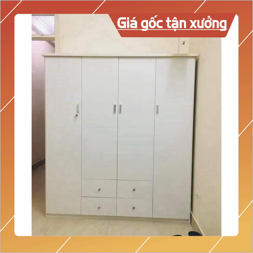 [Chỉ ship HN] Tủ quần áo nhựa đài Loan 4 cánh  kích thước 185*165cm Freeship