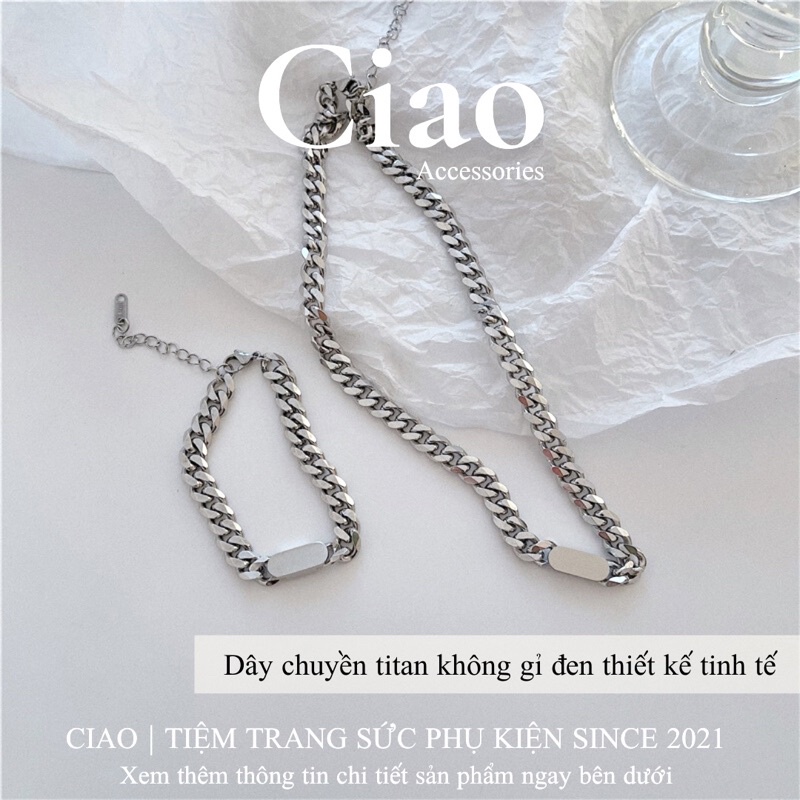 [HOẢ TỐC 1H] Dây chuyền/ Vòng tay titan không gỉ thiết kế phong cách trendy Washington Ciao