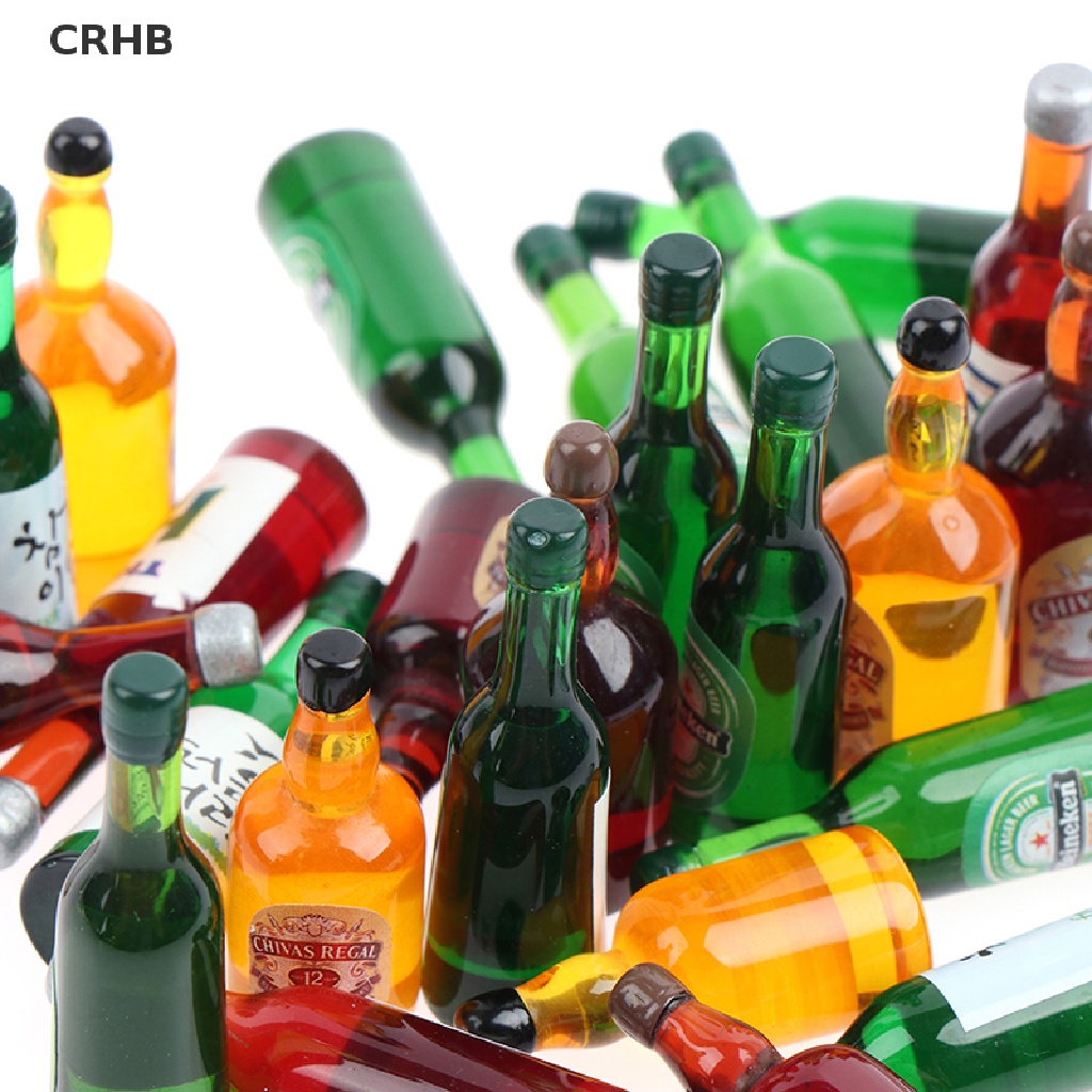 Bộ 8 Chai Rượu Mini Tỉ Lệ 1: 12 Dùng Trang Trí Nhà Búp Bê Mới