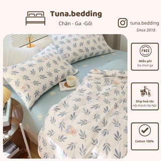 BST Chăn ga Cotton Living Hoa lá mới