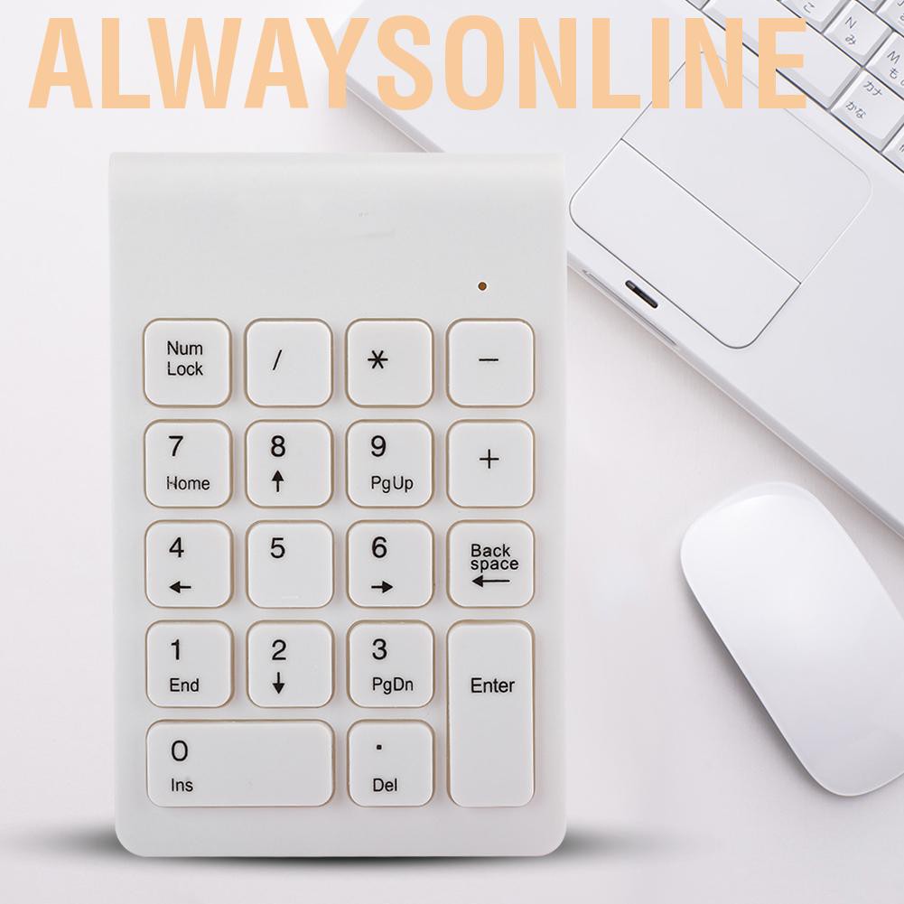 Alwaysonline 18 Keys Portable Numeric Keypad Wireless Keyboard Digital for Tablets