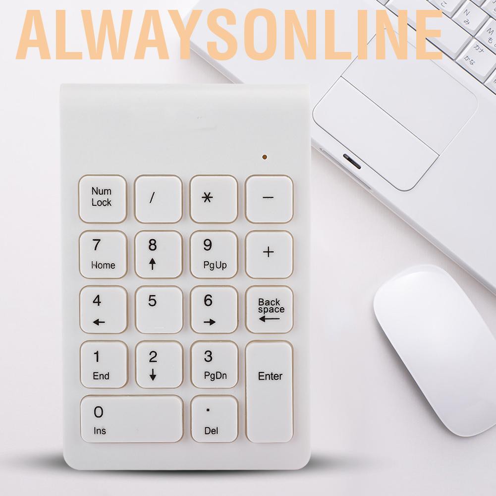 Alwaysonline 18 Keys Portable Numeric Keypad Wireless Keyboard Digital for Tablets