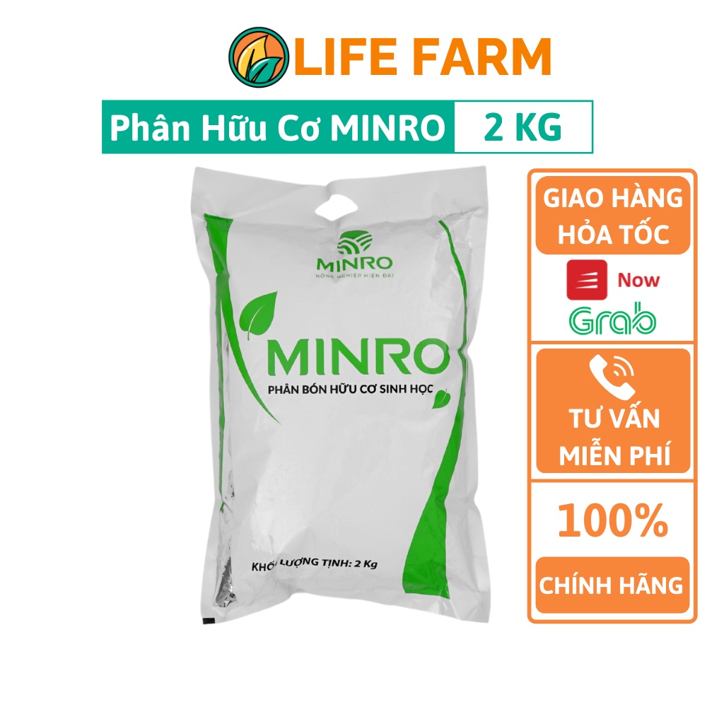 Phân Hữu Cơ Sinh Học Minro Viên Nén Giúp Cây Phát Triển Tốt- Gói 2kg (PMR-001-02KG).