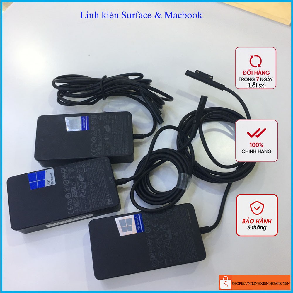 Sạc Surface Pro 4 Pro 5 Pro 6 65W ZIN 15V-2.58A (Microsoft Surface) hàng chính hãng 100% đảm bảo chất lượng HY01
