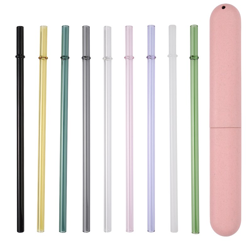 Set 1 / 2 Ống Hút Thủy Tinh Starbucks Thân Thiện Với Môi Trường Có Thể Tái Sử Dụng Kèm 1 Cọ Vệ Sinh Ốp