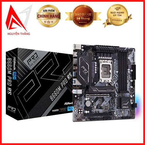 Mainboard bo mạch chủ ASROCK B660M PRO RS Socket 1700, M-ATX, 4 khe RAM DDR4 chính hãng