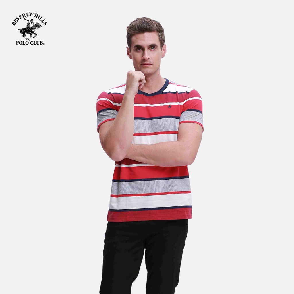 Beverly Hills Polo Club - Áo thun Ngắn tay Nam Slimfit Đỏ rượu WR- BHPC TSMRSS20TL106