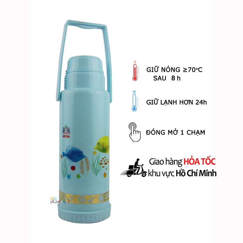 Bình thủy 2 Lít  - Phích nhựa nút gạt tự động 2 Lít - HP 0620L - Phúc Minh THP