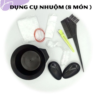Bộ dụng cụ 8 món nhuộm tóc tại nhà - combo 8 món bát lược nhuộm tóc chenglovehairs