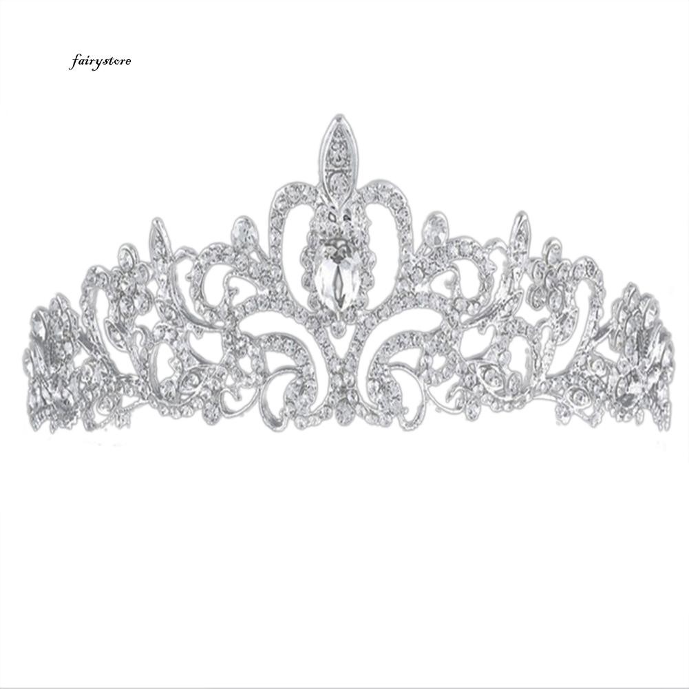 Cài tóc hình vương miện cô dâu đính đá thời trang