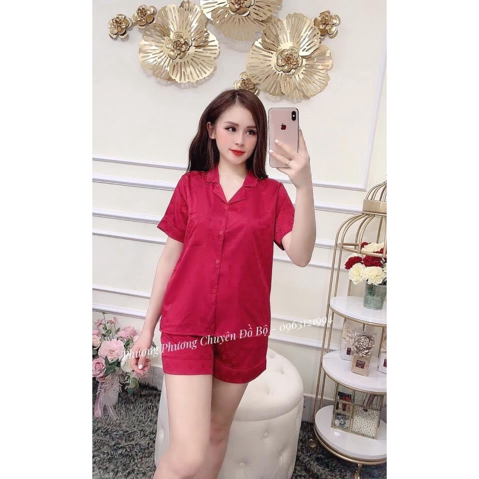 Bộ pizama lụa gấm cộc