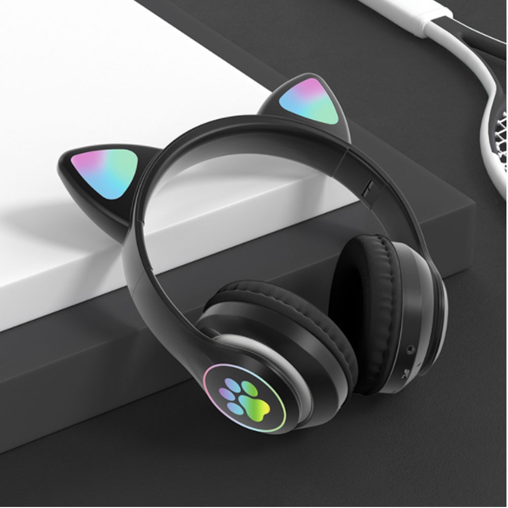 [Rẻ Vô Địch]Tai Nghe Mèo Kết Nối Bluetooth Chụp Tai,Headphone Tai Mèo Dễ Thương Có Mic,Âm Bass Mạnh Mẽ