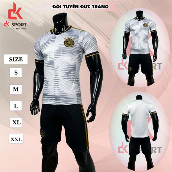 Áo đội tuyển Đức - Áo đá banh chất liệu thun lạnh cao cấp, thấm hút, thoáng mát, bền màu