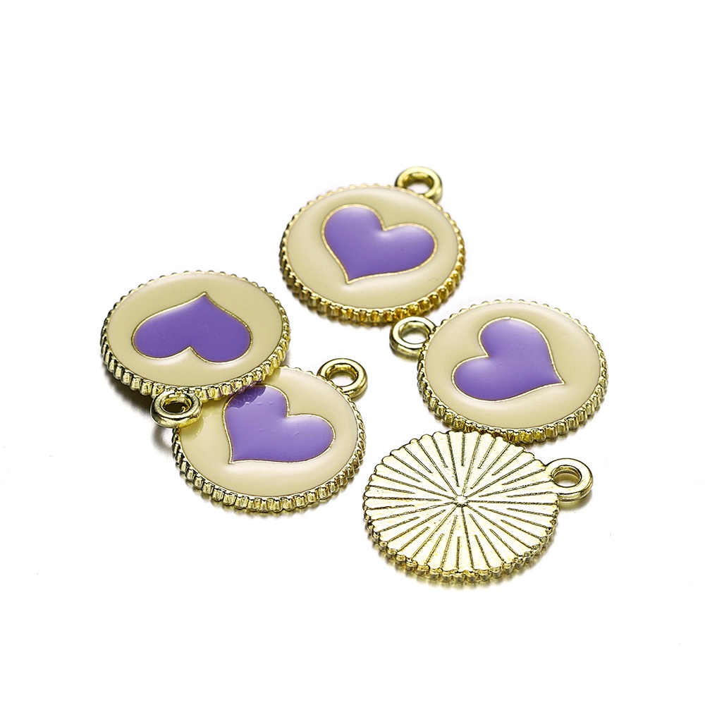 Bộ 5 Mặt Dây Chuyền Hình Trái Tim Bằng Hợp Kim 16mm