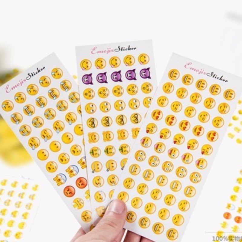 Combo 55 icon Sticker Dán Hình Emoji Ngộ Nghĩnh Bằng Giấy Trang Trí Dán Mọi Nơi