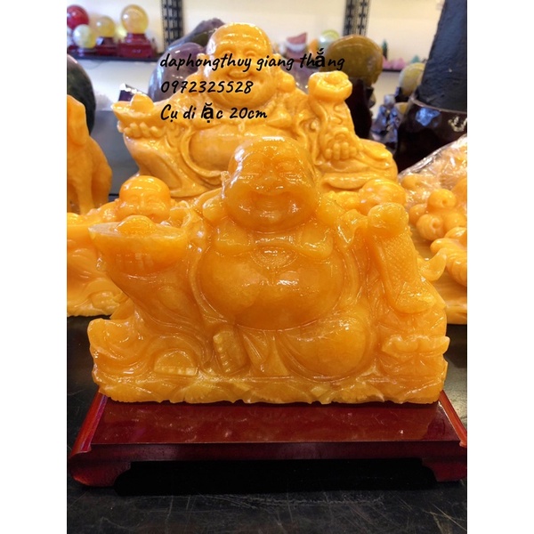 Tượng Phật Di Lặc Đá Ngọc Hoàng Long Phong Thuỷ 20cm
