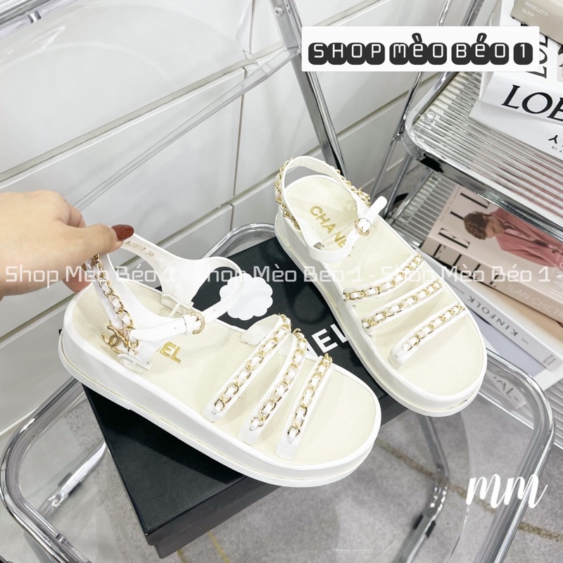 Sandal cn ba quai xích ngang đế bằng fullbox