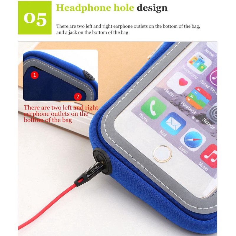 Túi Đeo Tay Chạy Bộ Chống Thấm Nước, Đựng Điện Thoại 6 - 7 inch Màn Hình Cảm Ứng Cao Cấp MARRYSTORE