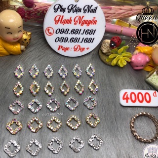Đá hình - charm thoi trang trí nail set 4 viên =16.000