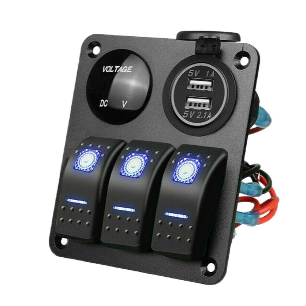 Vôn Kế Kỹ Thuật Số Cổng USB Kép Có Đèn LED Chống Nước Sửa Chữa Xe Hơi / Caravans