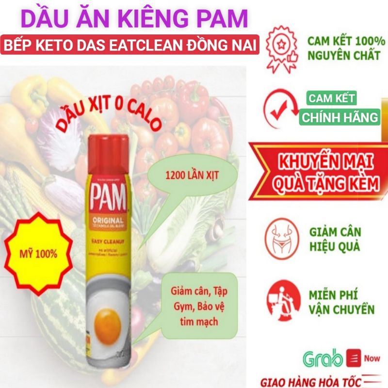 Dầu Pam 0 calo[ chính hãng 12or chai to 680gam] ăn kiêng giảm cân, tiểu đường