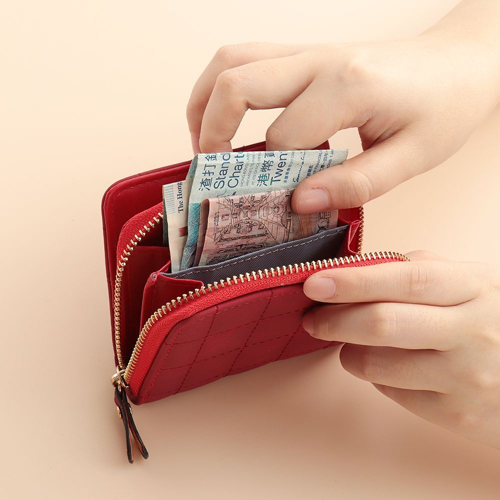 Ví da nhỏ dáng ngắn gập đôi nhiều màu thời trang cho nữ