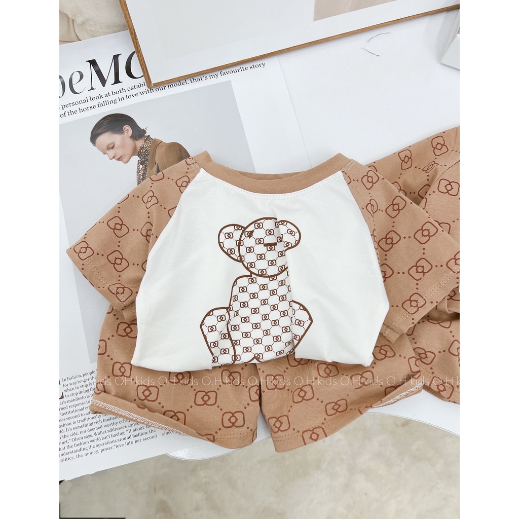 Bộ quần áo cộc tay cotton xuất hàn cho bé trai, bé gái- Bộ cộc tay cho bé