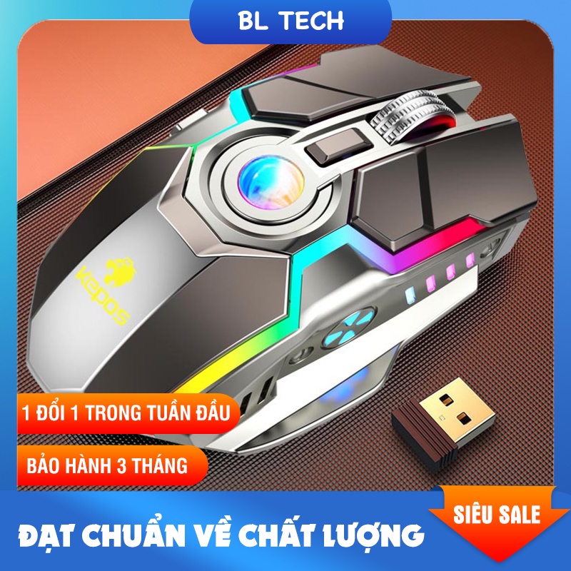 CH4 - Chuột cơ không dây gaming đèn LED RGB full viền G80 điều chỉnh DPI chơi game cực mượt