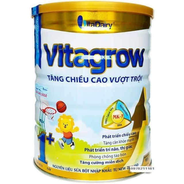 Sữa Vitagrow 3 900g (mẫu mới 1-2 tuổi)