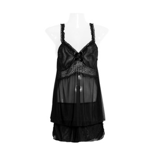 Bộ đồ ngủ sexy áo 2 dây ren mỏng + quần lụa